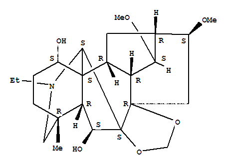 Molecular Structure of 142748-53-6 (Aconitane-1,6-diol,20-ethyl-14,16-dimethoxy-4-methyl-7,8-[methylenebis(oxy)]-, (1a,6b,14a,16b)- (9CI))