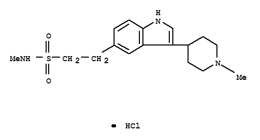 Molecular Structure of 143388-64-1 (1H-Indole-5-ethanesulfonamide,N-methyl-3-(1-methyl-4-piperidinyl)-, hydrochloride (1:1))