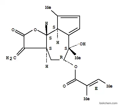 Molecular Structure of 143407-52-7 (2-Butenoic acid,2-methyl-,(3aS,5R,6S,9aS,9bS)-2,3,3a,4,5,6,9a,9b-octahydro-6-hydroxy-6,9-dimethyl-3-methylene-2-oxoazuleno[4,5-b]furan-5-ylester, (2E)-)