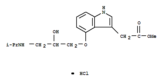 145313-41-3,methyl 2-[4-[2-hydroxy-3-(propan-2-ylamino)propoxy]-1H-indol-3-yl]acet ate hydrochloride,1H-Indole-3-aceticacid, 4-[2-hydroxy-3-[(1-methylethyl)amino]propoxy]-, methyl ester,monohydrochloride (9CI)