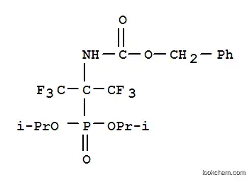 Molecular Structure of 145430-04-2 (Carbamic acid, (1-(bis(1-methylethoxy)phosphinyl)-2,2,2-trifluoro-1-(t rifluoromethyl)ethyl)-,phenylmethyl ester)
