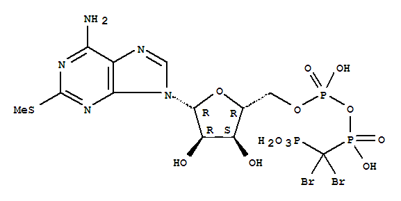 145783-34-2,5'-Adenylic acid,2-(methylthio)-, monoanhydride with (dibromomethylene)bis[phosphonic acid](9CI),FPL 66301