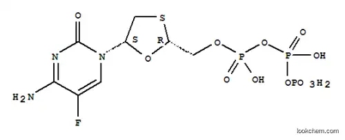 Molecular Structure of 145819-92-7 ([[[(2R,5S)-5-(4-amino-5-fluoro-2,6-dioxo-3H-pyrimidin-1-yl)-1,3-oxathi olan-2-yl]methyl-hydroxy-phosphoryl]oxy-hydroxy-phosphoryl]oxyphosphon ic acid)