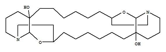 Molecular Structure of 145918-69-0 (5H,17H-1,23:11,13-Diethano-2H,14H-[1,11]dioxacycloeicosino[2,3-b:12,13-b']dipyridine-4a,16a(12aH,24aH)-diol,hexadecahydro-, (4aS,11S,12aR,16aS,23S,24aR)- (9CI))