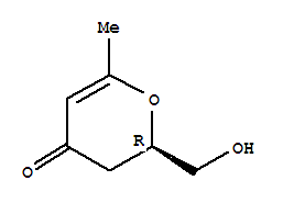 Molecular Structure of 146064-67-7 (4H-Pyran-4-one,2,3-dihydro-2-(hydroxymethyl)-6-methyl-, (2R)-)