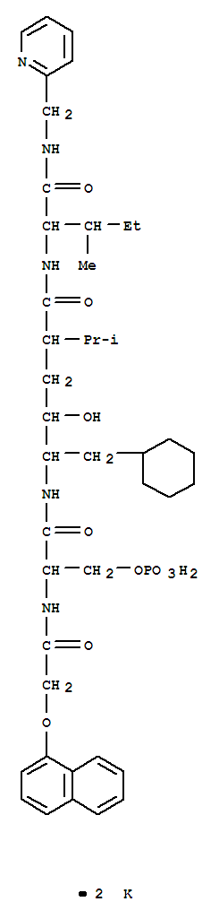 Molecular Structure of 146394-70-9 (Cyclohexanehexanamide, g-hydroxy-a-(1-methylethyl)-N-[2-methyl-1-[[(2-pyridinylmethyl)amino]carbonyl]butyl]-d-[[2-[[(1-naphthalenyloxy)acetyl]amino]-1-oxo-3-(phosphonooxy)propyl]amino]-,dipotassium salt, [aS-[N(1R*,2R*),aR*,gR*,dR*(R*)]]- (9CI))