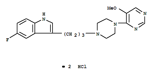 146479-45-0,5-fluoro-3-{3-[4-(5-methoxypyrimidin-4-yl)piperazin-1-yl]propyl}-1H-indole dihydrochloride,1H-Indole,5-fluoro-3-[3-[4-(5-methoxy-4-pyrimidinyl)-1-piperazinyl]propyl]-,dihydrochloride (9CI); BMS 181101