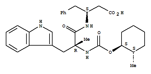 Molecular Structure of 146516-50-9 (Benzenebutanoic acid, b-[[(2R)-3-(1H-indol-3-yl)-2-methyl-2-[[[[(1S,2S)-2-methylcyclohexyl]oxy]carbonyl]amino]-1-oxopropyl]amino]-,(bS)-)