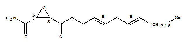 147000-16-6,Oxiranecarboxamide,3-[(4E,7E)-1-oxo-4,7-pentadecadienyl]-, (2R,3S)- (9CI),Oxiranecarboxamide,3-(1-oxo-4,7-pentadecadienyl)-, [2R-[2a,3a(4E,7E)]]-; Cerulenin 18