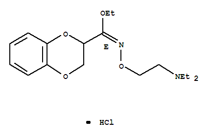 147017-74-1,ethyl N-[2-(diethylamino)ethoxy]-2,3-dihydro-1,4-benzodioxine-2-carboximidoate hydrochloride (1:1),