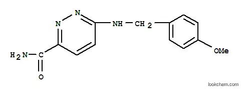Molecular Structure of 147165-04-6 (3-Pyridazinecarboxamide, 6-[[(4-methoxyphenyl)methyl]amino]-)