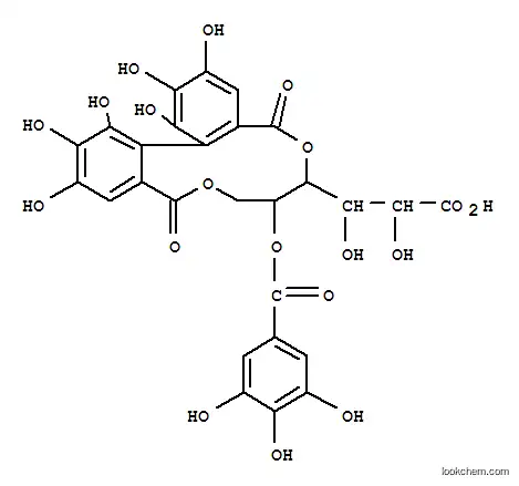 Molecular Structure of 147666-66-8 (D-Gluconic acid, cyclic4,6-[(1S)-4,4',5,5',6,6'-hexahydroxy[1,1'-biphenyl]-2,2'-dicarboxylate]5-(3,4,5-trihydroxybenzoate) (9CI))