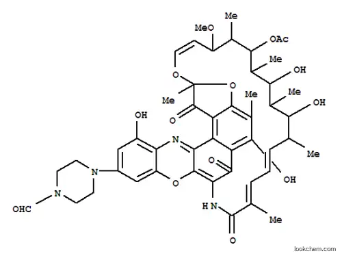 Molecular Structure of 148235-98-7 ((2S,16Z,18E,20S,21S,22R,23R,24R,25S,26R,27S,28E)-10-(4-formylpiperazin-1-yl)-5,12,21,23-tetrahydroxy-27-methoxy-2,4,16,20,22,24,26-heptamethyl-1,6,15-trioxo-1,2-dihydro-6H,13H-2,7-(epoxypentadeca[1,11,13]trienoazeno)[1]benzofuro[4,5-a]phenoxazin-25-yl ace)