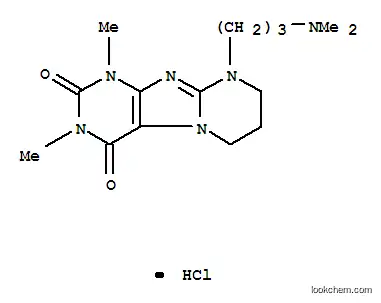 Molecular Structure of 148711-93-7 (9-[3-(dimethylamino)propyl]-1,3-dimethyl-6,7,8,9-tetrahydropyrimido[2,1-f]purine-2,4(1H,3H)-dione hydrochloride)