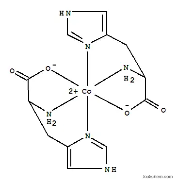 Molecular Structure of 14873-10-0 (cobalt(2+) bis[2-amino-3-(1H-imidazol-5-yl)propanoate])