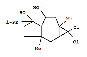 Molecular Structure of 149301-85-9 (1H-Cycloprop[f]azulene-5,6-diol,1,1-dichlorodecahydro-2a,7a-dimethyl-5-(1-methylethyl)-,(1aR,2aR,5R,5aS,6S,7aS)- (9CI))