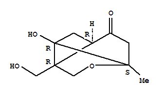 Molecular Structure of 149420-73-5 (7-Oxatricyclo[4.3.0.03,9]nonan-4-one,1-hydroxy-9-(hydroxymethyl)-6-methyl-, (1R,3R,6S,9R)- (9CI))