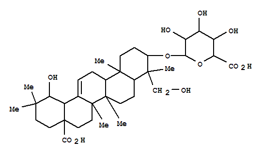 149475-51-4,b-D-Glucopyranosiduronic acid, (3b,4a,19a)-17-carboxy-19,23-dihydroxy-28-norolean-12-en-3-yl (9CI),28-Noroleanane,b-D-glucopyranosiduronic acidderiv.; Ilexoside XXXII