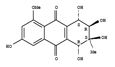 Molecular Structure of 149633-58-9 (9,10-Anthracenedione,1,2,3,4-tetrahydro-1,2,3,4,7-pentahydroxy-5-methoxy-2-methyl-, (1R,2S,3R,4S)-)