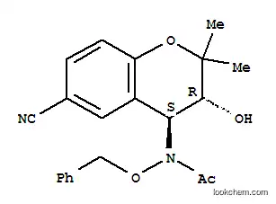 Molecular Structure of 149654-54-6 (N-(benzyloxy)-N-[(3R,4S)-6-cyano-3-hydroxy-2,2-dimethyl-3,4-dihydro-2H-chromen-4-yl]acetamide)