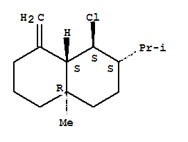 Molecular Structure of 149725-06-4 (Naphthalene,1-chlorodecahydro-4a-methyl-8-methylene-2-(1-methylethyl)-,(1R,2R,4aS,8aR)-rel-)