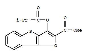 Molecular Structure of 149725-15-5 ([1]Benzothieno[3,2-b]furan-2-carboxylicacid, 3-(2-methyl-1-oxopropoxy)-, methyl ester)