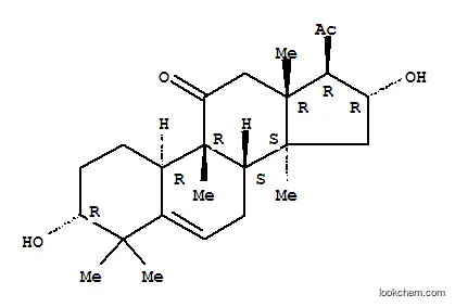 Molecular Structure of 149725-31-5 (19-Norpregn-5-ene-11,20-dione,3,16-dihydroxy-4,4,9,14-tetramethyl-, (3a,9b,10a,16a)- (9CI))