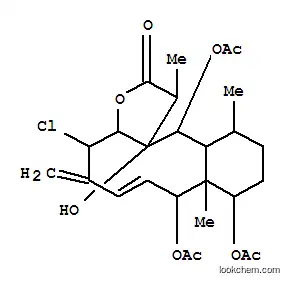 Molecular Structure of 149820-61-1 (Benzo[4,5]cyclodeca[1,2-b]furan-2(1H)-one,8,9,13-tris(acetyloxy)-4-chloro-3a,4,5,8,8a,9,10,11,12,12a,13,13a-dodecahydro-13a-hydroxy-1,8a,12-trimethyl-5-methylene-,(1R,3aR,4S,6Z,8S,8aR,9R,12S,12aR,13S,13aR)- (9CI))