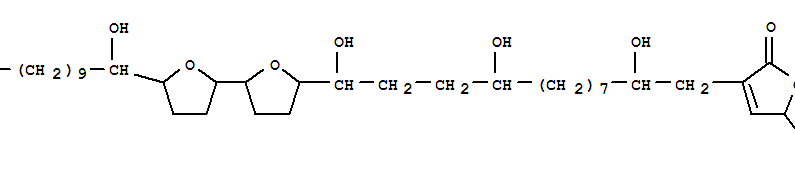 149990-60-3,2(5H)-Furanone,5-methyl-3-[2,10,13-trihydroxy-13-[octahydro-5'-(1-hydroxyundecyl)[2,2'-bifuran]-5-yl]tridecyl]-(9CI),(+)-Purpureacin2; Purpureacin 2