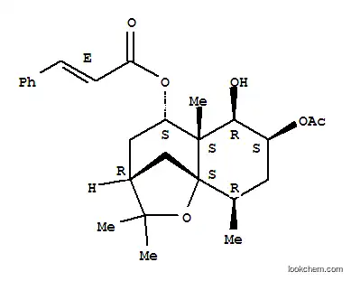 Molecular Structure of 149992-92-7 (2-Propenoic acid,3-phenyl-,(3R,5S,5aS,6R,7S,9R,9aS)-7-(acetyloxy)octahydro-6-hydroxy-2,2,5a,9-tetramethyl-2H-3,9a-methano-1-benzoxepin-5-ylester, (2E)-)