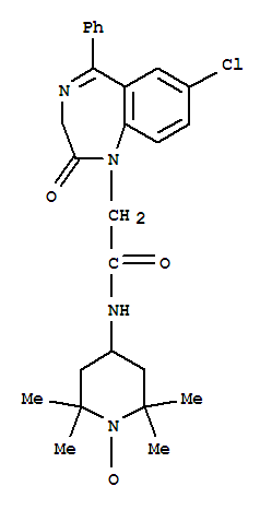 Molecular Structure of 149992-96-1 (1-Piperidinyloxy,4-[[(7-chloro-2,3-dihydro-2-oxo-5-phenyl-1H-1,4-benzodiazepin-1-yl)acetyl]amino]-2,2,6,6-tetramethyl-(9CI))