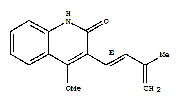 Molecular Structure of 149998-56-1 (2(1H)-Quinolinone,4-methoxy-3-[(1E)-3-methyl-1,3-butadien-1-yl]-)