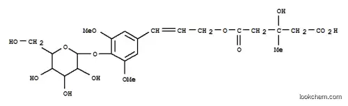 Molecular Structure of 150072-94-9 (b-D-Glucopyranoside,4-[(1E)-3-[(3S)-4-carboxy-3-hydroxy-3-methyl-1-oxobutoxy]-1-propenyl]-2,6-dimethoxyphenyl(9CI))