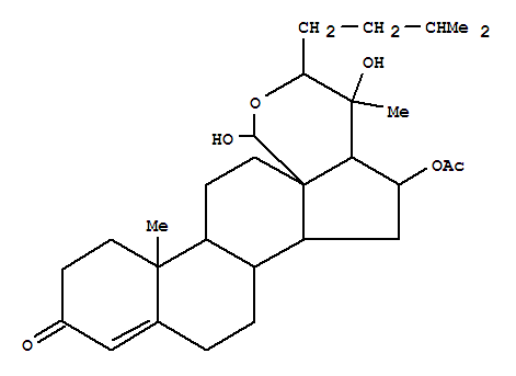 Molecular Structure of 150148-77-9 (Cholest-4-en-3-one,16-(acetyloxy)-18,22-epoxy-18,20-dihydroxy-, (18R,22R)- (9CI))