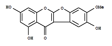 Molecular Structure of 150375-25-0 (11H-Benzofuro[2,3-b][1]benzopyran-11-one,1,3,9-trihydroxy-8-methoxy-)