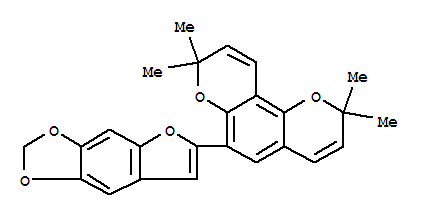 Molecular Structure of 150998-97-3 (2H,8H-Benzo[1,2-b:3,4-b']dipyran,6-furo[2,3-f]-1,3-benzodioxol-6-yl-2,2,8,8-tetramethyl- (9CI))