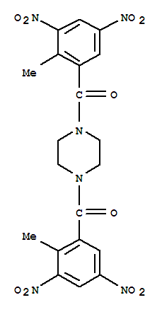 Molecular Structure of 15105-42-7 (Piperazine,1,4-bis(2-methyl-3,5-dinitrobenzoyl)- (9CI))