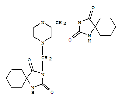 Molecular Structure of 15115-29-4 (1,3-Diazaspiro[4.5]decane-2,4-dione,3,3'-(1,4-piperazinediyldimethylene)bis- (8CI))