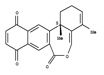 Molecular Structure of 151171-18-5 (Benzo[c]naphth[2,3-e]oxepin-7,9,12(2H)-trione,1,13b-dihydro-4,13b-dimethyl-, (13bS)-)