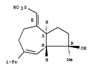 Molecular Structure of 151197-17-0 (Methanesulfonic acid,[(1R,3aS,8aR)-2,3,3a,5,6,8a-hexahydro-1-hydroxy-1-methyl-7-(1-methylethyl)-4(1H)-azulenylidene]-,(1E)-rel- (9CI))