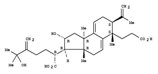 151200-90-7,1H-Benz[e]indene-6-propanoicacid,3-[(1R)-1-carboxy-5-hydroxy-5-methyl-4-methylenehexyl]-2,3,3a,4,6,7,8,9b-octahydro-2-hydroxy-3a,6,9b-trimethyl-7-(1-methylethenyl)-,(2R,3R,3aR,6S,7S,9bR)-,3,4-Secolanosta-4(28),7,9(11)-triene-3,21-dioicacid, 16,25-dihydroxy-24-methylene-, (16a)-; 1H-Benz[e]indene-6-propanoic acid,3-(1-carboxy-5-hydroxy-5-methyl-4-methylenehexyl)-2,3,3a,4,6,7,8,9b-octahydro-2-hydroxy-3a,6,9b-trimethyl-7-(1-methylethenyl)-,[2R-[2a,3b(R*),3ab,6a,7b,9ba]]-; Poricoic acid D