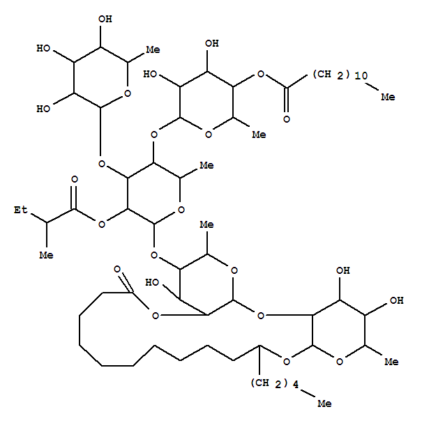 151310-52-0,Hexadecanoic acid,11-[[O-6-deoxy-a-L-mannopyranosyl-(1®3)-O-[6-deoxy-4-O-(1-oxododecyl)-a-L-mannopyranosyl-(1®4)]-O-(S)-6-deoxy-2-O-(2-methyl-1-oxobutyl)-a-L-mannopyranosyl-(1®4)-O-6-deoxy-a-L-mannopyranosyl-(1®2)-6-deoxy-b-D-galactopyranosyl]oxy]-,intramol. 1,2''-ester, (11S)- (9CI),Hexadecanoicacid, 11-[[O-6-deoxy-a-L-mannopyranosyl-(1®3)-O-[6-deoxy-4-O-(1-oxododecyl)-a-L-mannopyranosyl-(1®4)]-O-(S)-6-deoxy-2-O-(2-methyl-1-oxobutyl)-a-L-mannopyranosyl-(1®4)-O-6-deoxy-a-L-mannopyranosyl-(1®2)-6-deoxy-b-D-galactopyranosyl]oxy]-,intramol. 1,2''-ester, (S)-;2H,6H,19H-Dipyrano[2,3-b:2',3'-e][1,4,7]trioxacyclooctadecin, hexadecanoic acidderiv.; Simonin III