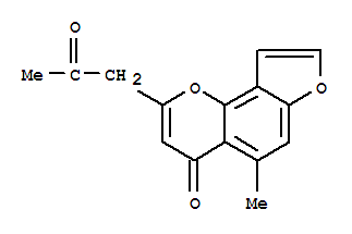 Molecular Structure of 151368-45-5 (4H-Furo[2,3-h]-1-benzopyran-4-one,5-methyl-2-(2-oxopropyl)-)
