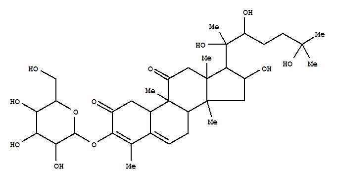Molecular Structure of 151466-46-5 (19-Norcholesta-3,5-diene-2,11-dione,3-(b-D-glucopyranosyloxy)-16,20,22,25-tetrahydroxy-4,9,14-trimethyl-,(9b,10a,16a)- (9CI))