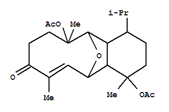 Molecular Structure of 151515-28-5 (5,12-Epoxybenzocyclodecen-8(2H)-one,4,11-bis(acetyloxy)-1,3,4,4a,5,9,10,11,12,12a-decahydro-4,7,11-trimethyl-1-(1-methylethyl)-,(1R,4R,4aS,5R,6Z,11R,12R,12aR)-rel-(-)- (9CI))