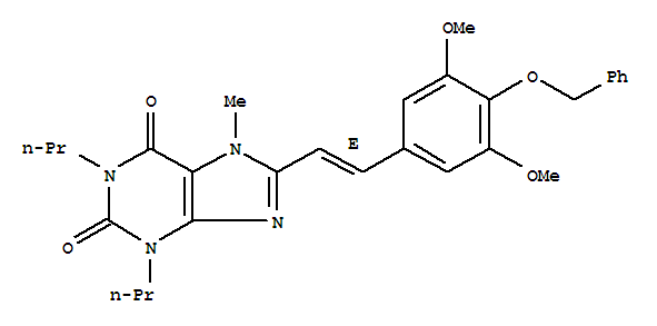 151539-26-3,8-{(E)-2-[4-(benzyloxy)-3,5-dimethoxyphenyl]ethenyl}-7-methyl-1,3-dipropyl-3,7-dihydro-1H-purine-2,6-dione,