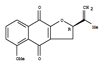 Molecular Structure of 151601-97-7 (Naphtho[2,3-b]furan-4,9-dione,2,3-dihydro-5-methoxy-2-(1-methylethenyl)-, (R)- (9CI))