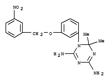 151648-39-4,6,6-dimethyl-1-{3-[(3-nitrobenzyl)oxy]phenyl}-1,6-dihydro-1,3,5-triazine-2,4-diamine,NSC 109836