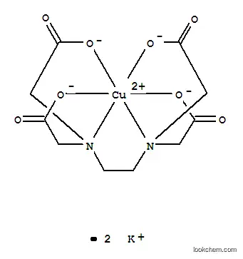 Molecular Structure of 15170-14-6 (Cuprate(2-),[[N,N'-1,2-ethanediylbis[N-[(carboxy-kO)methyl]glycinato-kN,kO]](4-)]-, potassium (1:2), (OC-6-21)-)