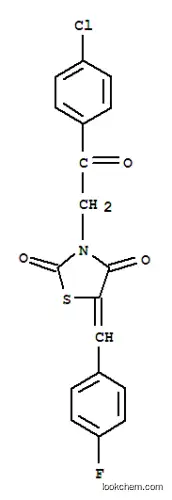 Molecular Structure of 151956-13-7 ((5E)-3-[2-(4-chlorophenyl)-2-oxoethyl]-5-(4-fluorobenzylidene)-1,3-thiazolidine-2,4-dione)